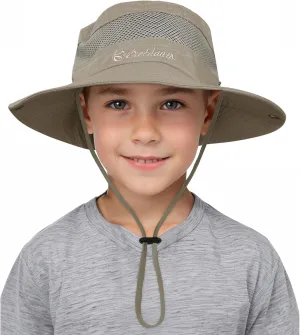 Kids UPF50  Sun Protection Bucket Hat - Adjustable 2.7" Brim Foldable Waterproof Design for Beach Hiking Fishing