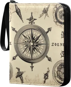 Kigai Vintage World Map Card Binder - 400 Pockets Card Holder with 50 Sleeves, Trading Card Album Folder for Boys Girls