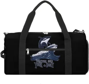 Killer Whale Whatever Sinks Your Boat Unisex Gym Bag Waterproof Sports Duffels Travel Gear With Laundry Shoe Compartment