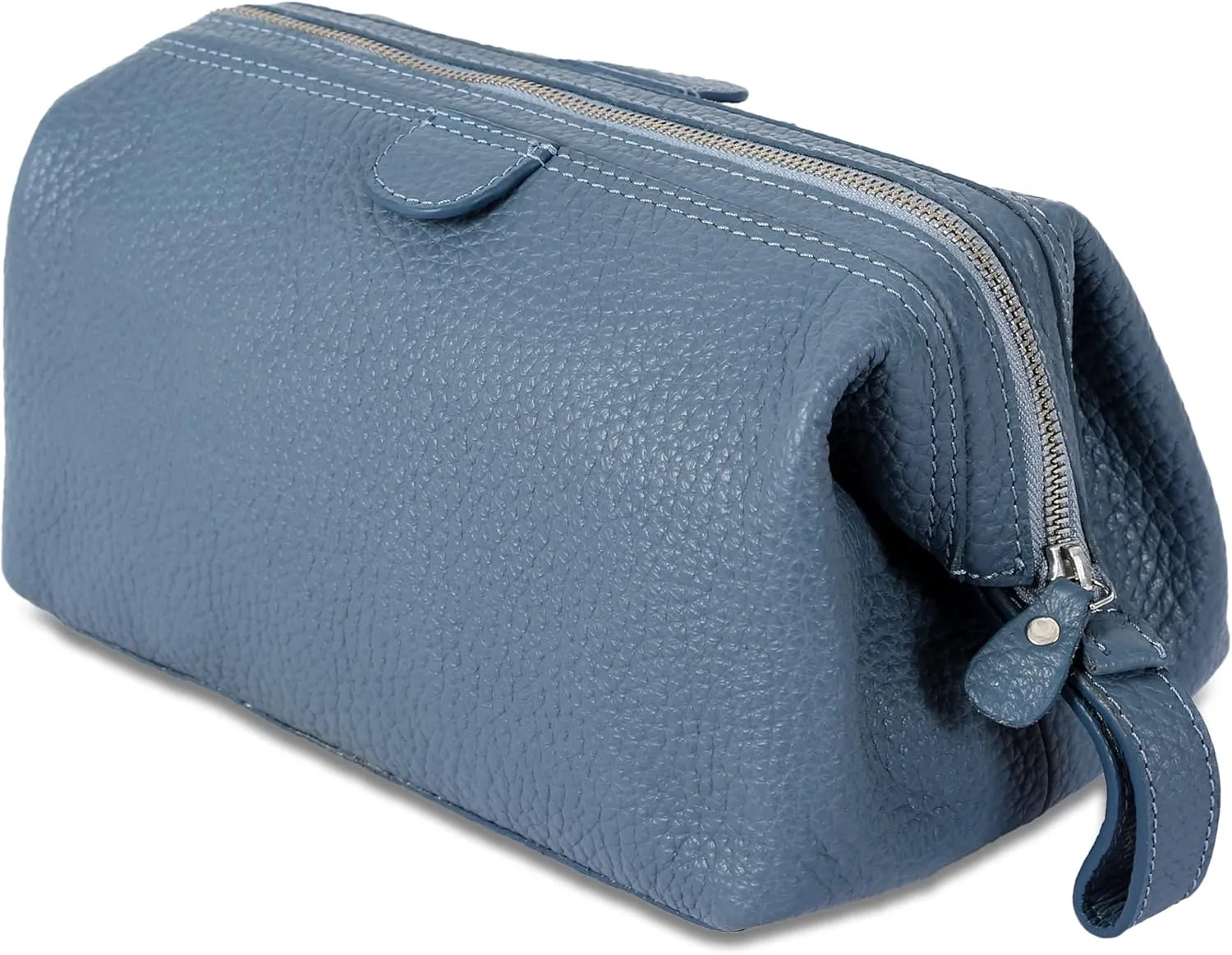 KomalC Premium Buffalo Leather Unisex Toiletry Bag Travel Dopp Kit