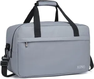 Kono Travel Duffels Bag, Cabin Luggage Under Seat Flight Carry-on Bag Unisex Sports Holdall (Grey, 14L)