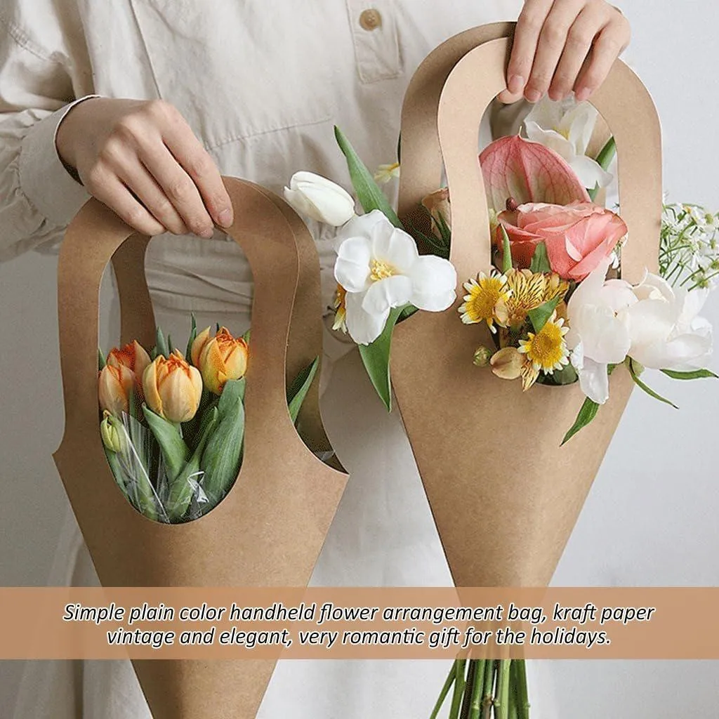 Kraft Paper Bouquet Bags 40 Pack Versatile Sizes