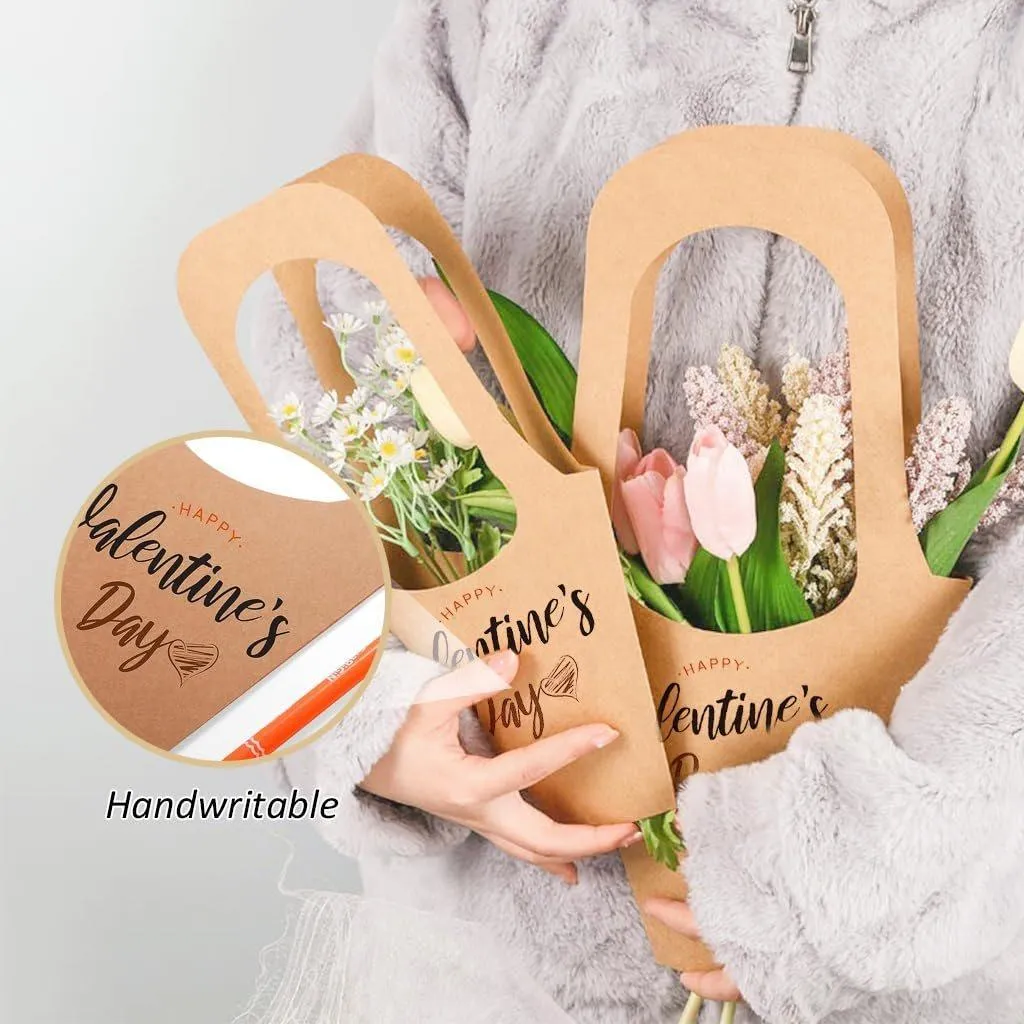 Kraft Paper Bouquet Bags 40 Pack Versatile Sizes