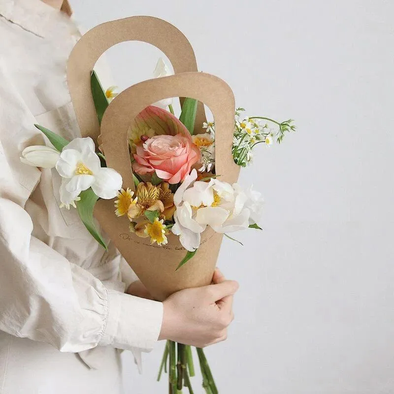 Kraft Paper Bouquet Bags 40 Pack Versatile Sizes