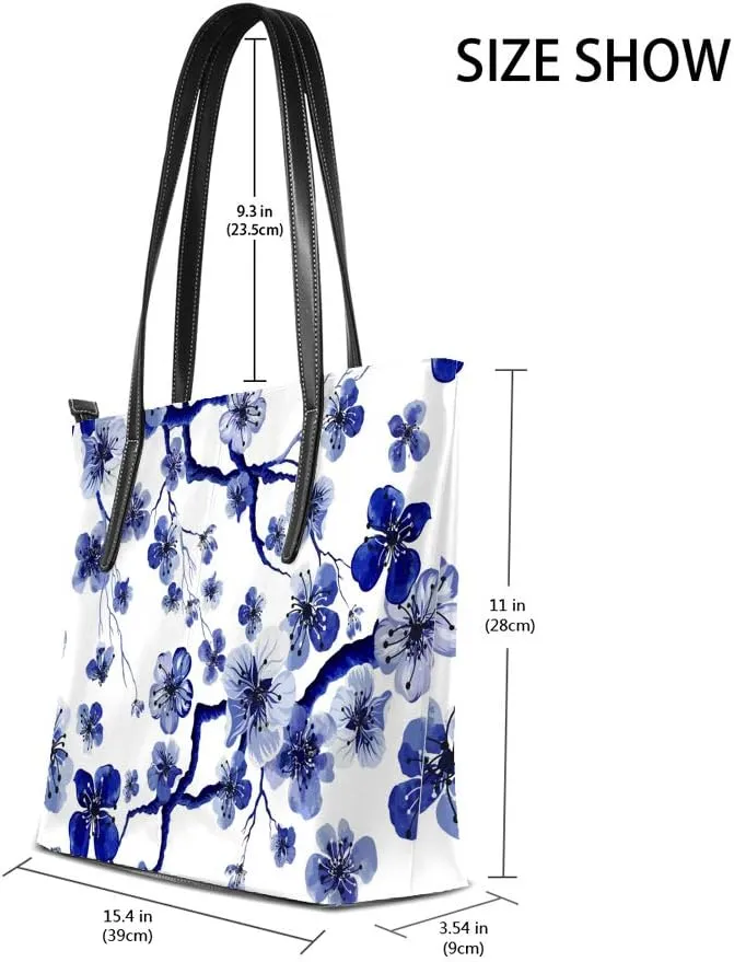 Kuizee Shoulder Tote Bags For Women Handbags PU Leather Decoration Casual School Shopping 15.7In