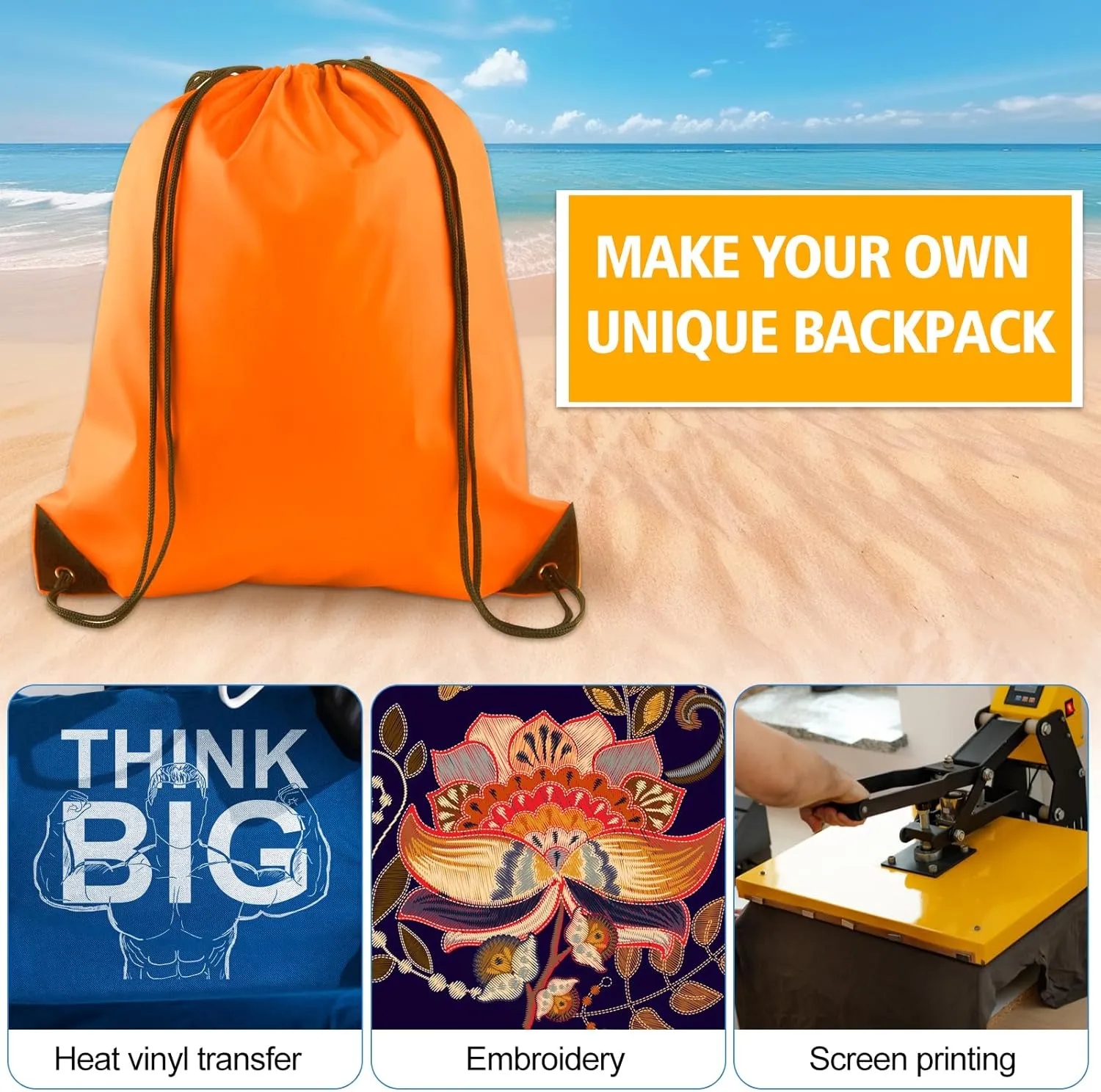 KUUQA 40Pcs Drawstring Backpack Bags Bulk Orange Drawstring Bag Foldable Gym Bag Sport Cinch Sack String Backpack Storage Bags for Women Men Shopping Gym Travel Sports