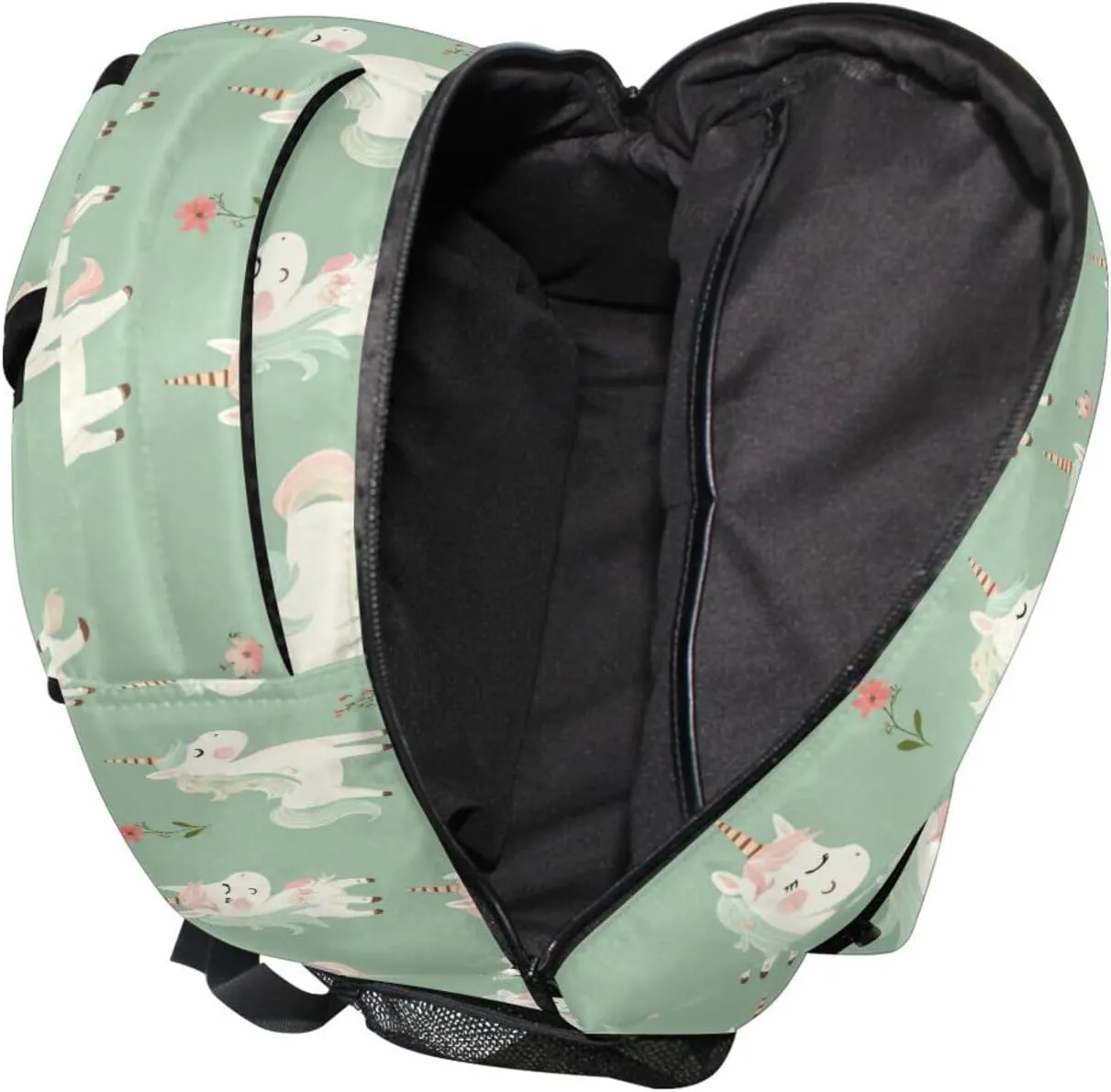 Laptop Backpack for Unisex Adult Fashion Stylish Travel Bags with Chest Strap for Business Work College Travel Trip Cartoon Cute Unicorns Sage Green