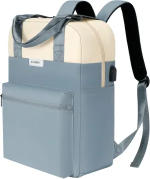 Laptop Backpack for Women Fashion Travel Backpacks 15.6 Inch Laptop Bag with USB Port Teacher Nurse Vintage Daypacks for Work,Light Blue…