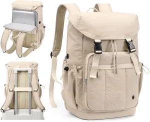 Laptop Backpack for Women Vintage Travel Backpack Purse Casual Daypacks for Men Fashion Teacher Nurse Bag for Work Business College, Fits up to 15.6Inch Notebook,Apricot