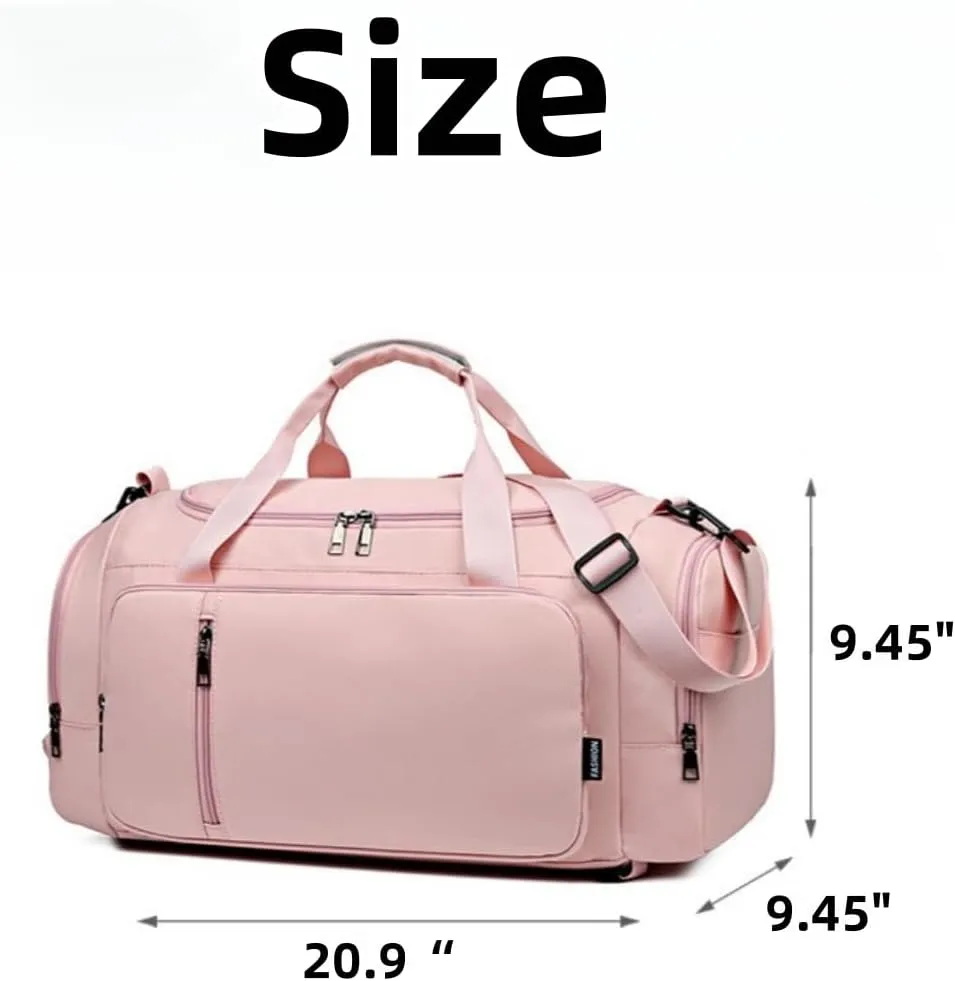 Large Capacity Duffel with Triple Carry Options, Dry & Wet Separation,Duffels for Sports & Fitness (Pink)