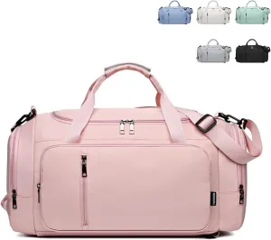 Large Capacity Duffel with Triple Carry Options, Dry & Wet Separation,Duffels for Sports & Fitness (Pink)
