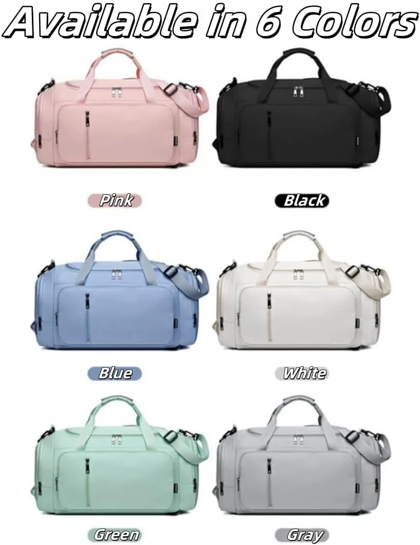 Large Capacity Duffel with Triple Carry Options, Dry & Wet Separation,Duffels for Sports & Fitness (White)