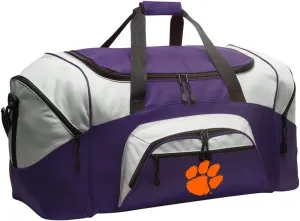 Large Clemson University Duffle Bag Suitcase Official Clemson Tigers Travel Bags (Purple)