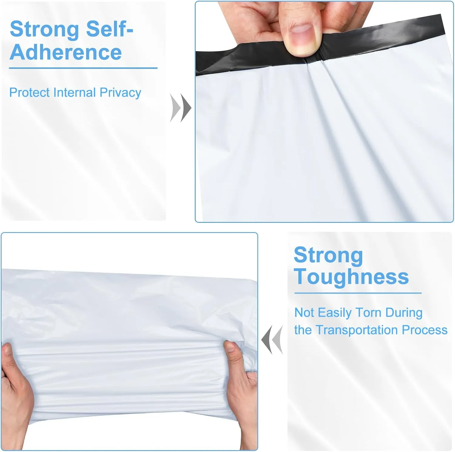 Large Poly Mailers 19x24 Inch 100 Pack, Shipping Bags for Clothing with Self-Sealing Tear-Resistant, Waterproof Poly Bags, Mailing Envelopes for Small Business (White)