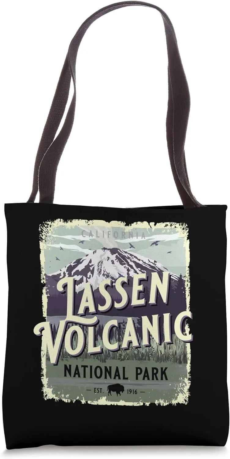 Lassen Volcanic National Park Vintage Travel Poster Style Tote Bag