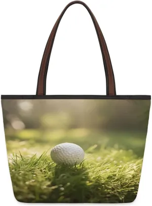 Lawn Golf Tote Bag Multi Pocket Zippered Beach Bag Lightweight Waterproof Handbag