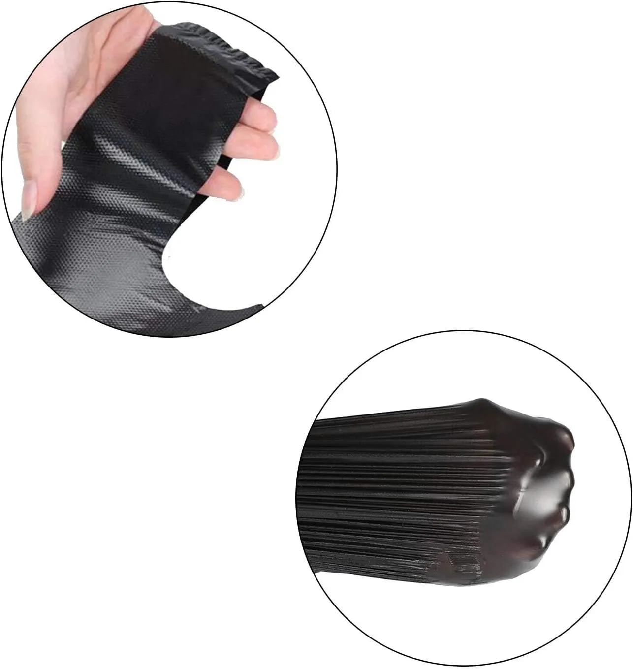 LazyMe T Shirt Bags Black Plastic Grocery Bags with Handles in Bulk, Bolsas De Plastico Para Negocio, 16x23 Inch (100 Pcs)