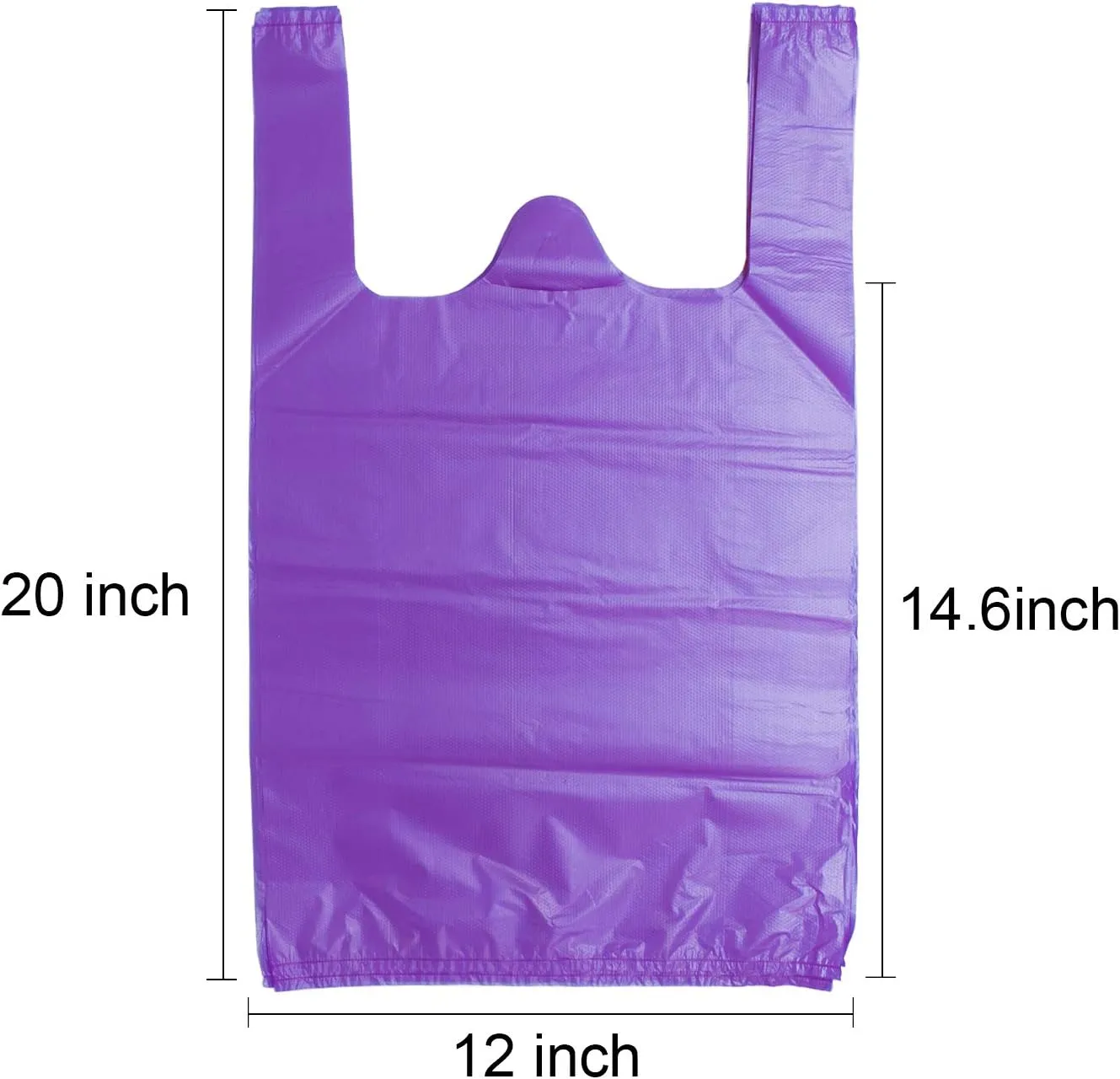 LazyMe T Shirt Bags, Plastic Grocery Bags with Handles in Bulk for Shopping and Restaurant, Bolsas De Plastico Para Negocio, 12 x 20 Inches (Purple 50 Pcs,Yellow 50 Pcs)