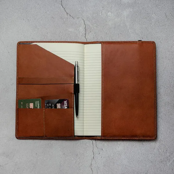 LEATHER A5 NOTEBOOK COVER, CLAY