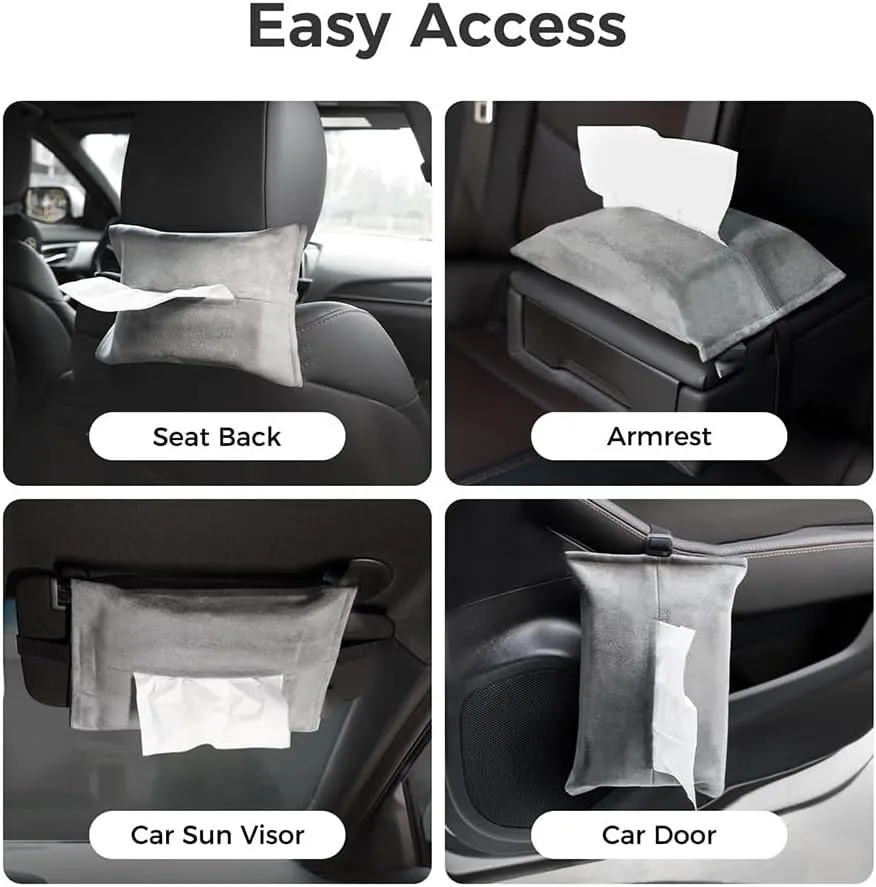 Leather Car Tissue Bag for Bentley Flying Spur 3.Gen V8 / Speed/Hybrid, Premium Hanging Design Tissue Holder with Elastic Straps for Easy Access Luxury Accessories,Orange-2pcs