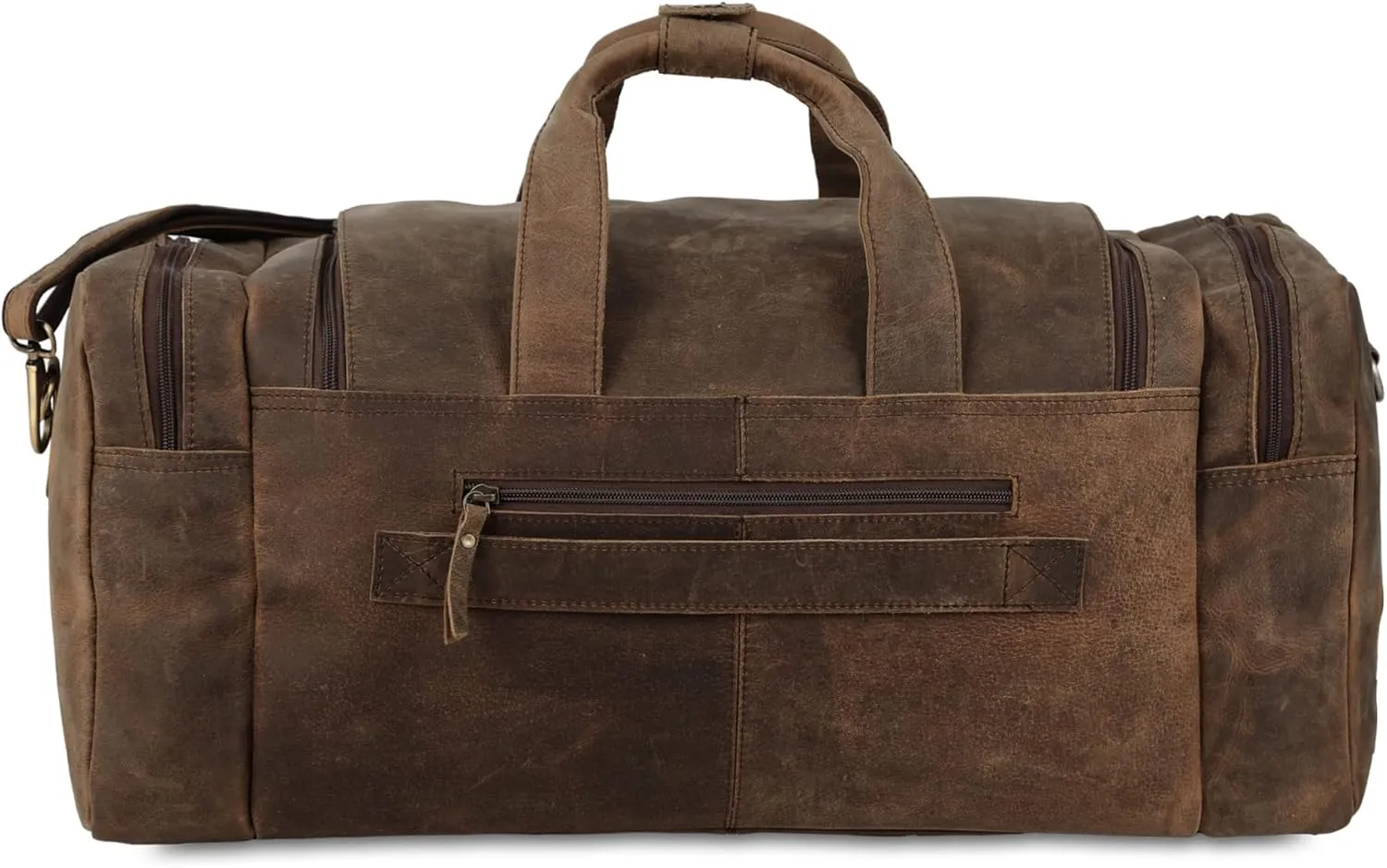 Leather duffel bag 24 Inch U Zip holdall Travel sports Duffle Weekend gym Sports
