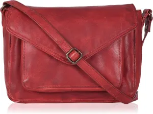 Leather Flapover Crossbody Handbag Purse for Women with Adjustable Strap & Overflap Snap Closure Tote/Bag