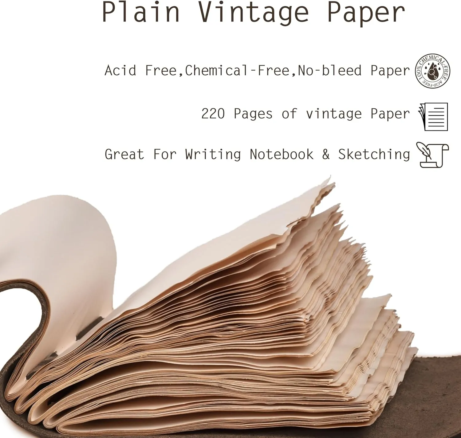 LEATHER VILLAGE Leather Bound Journal - Rustic Brown, 8"X6", 220 Pages - Vintage Blank Paper Diary for Writing, Drawing, Sketchbook, and Travel Notebook - Ideal for Women and Men