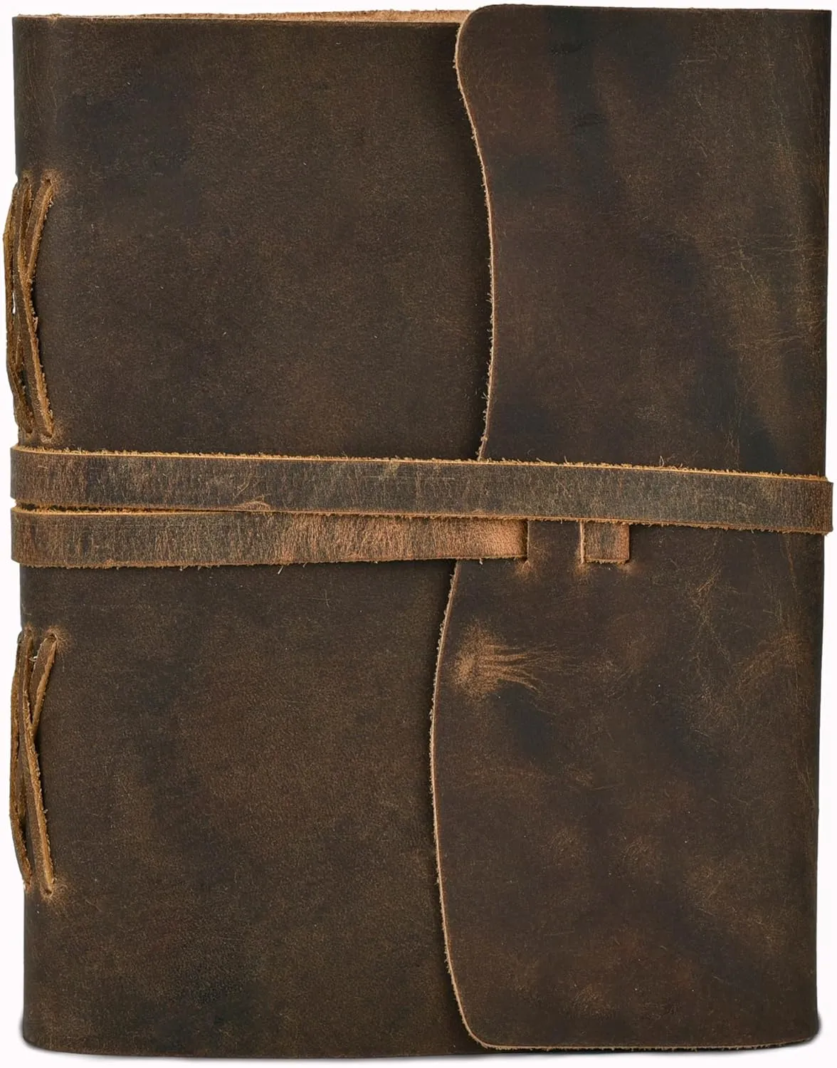 LEATHER VILLAGE Leather Bound Journal - Rustic Brown, 8"X6", 220 Pages - Vintage Blank Paper Diary for Writing, Drawing, Sketchbook, and Travel Notebook - Ideal for Women and Men