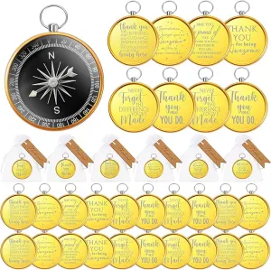 Lenwen 30 Set Male Employee Gift Compass Hiking Bulk Vintage Nautical Compass Travel Outdoor Team Activities Thank You Gift for Leader Coworker Doctor Driver Thanksgiving Gift