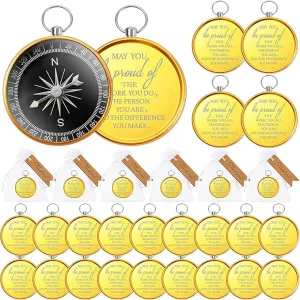 Lenwen 30 Set Male Employee Gift Compass Hiking Bulk Vintage Nautical Compass Travel Outdoor Team Activities Thank You Gift for Leader Coworker Doctor Driver Thanksgiving Gift