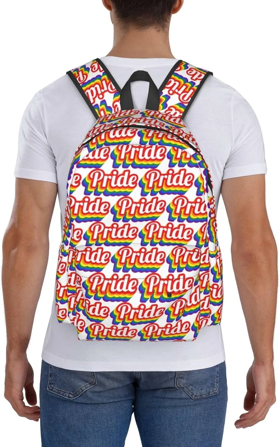 Lgbt Pride Rainbow Gay Laptop Backpack Shoulder Bag Laptop Pack Travel Backpacks Commuter Back Pack Casual Daypack Bags With Side Pockets