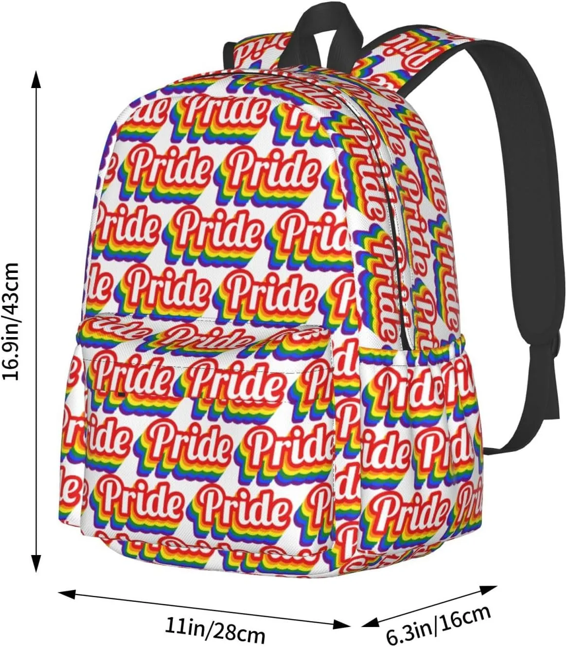 Lgbt Pride Rainbow Gay Laptop Backpack Shoulder Bag Laptop Pack Travel Backpacks Commuter Back Pack Casual Daypack Bags With Side Pockets
