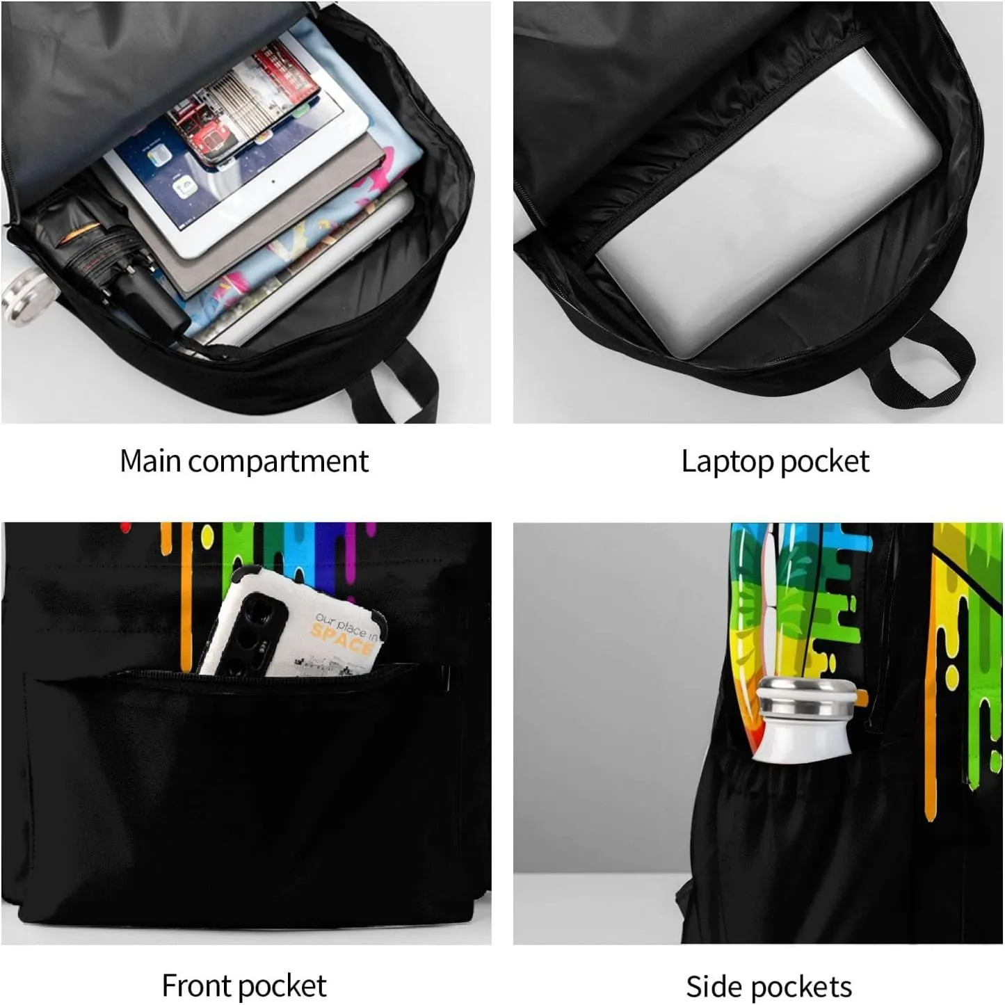 Lgbt Pride Rainbow Gay Lesbian Pride Lips Laptop Backpack Shoulder Bag Laptop Pack Travel Backpacks Commuter Back Pack Casual Daypack Bags With Side Pockets