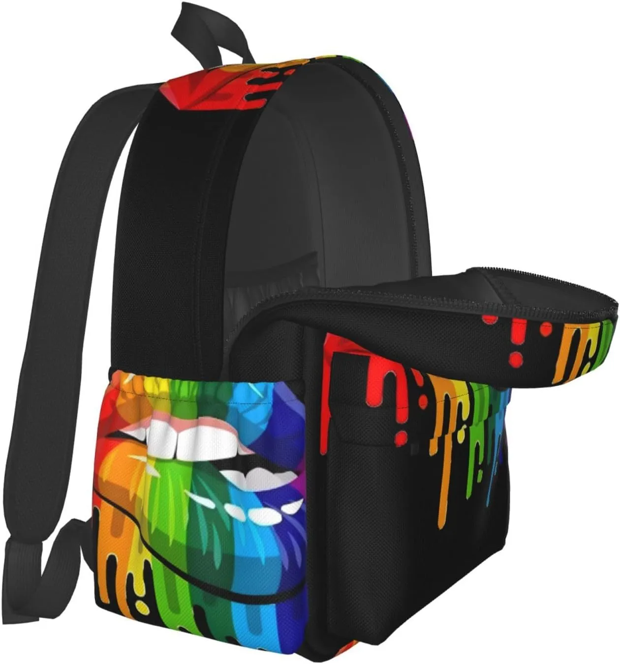 Lgbt Pride Rainbow Gay Lesbian Pride Lips Laptop Backpack Shoulder Bag Laptop Pack Travel Backpacks Commuter Back Pack Casual Daypack Bags With Side Pockets