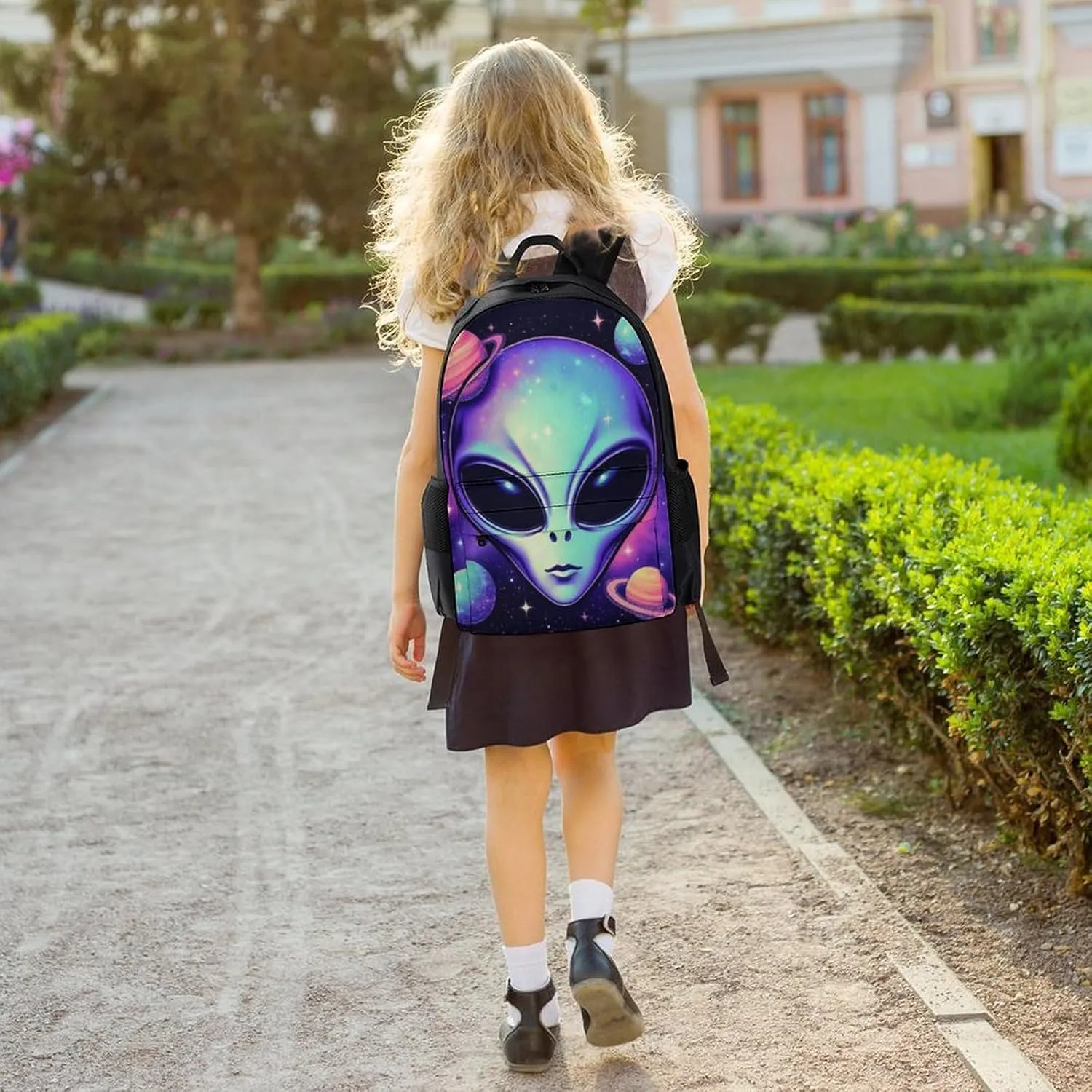 Lightweight Rucksacks for Camping Picnic Walking Cycling - Large Capacity Multipurpose Anti-Theft Carry On Bag, Alien And Ufo Space Universe Art Travel Hiking & Camping Rucksack