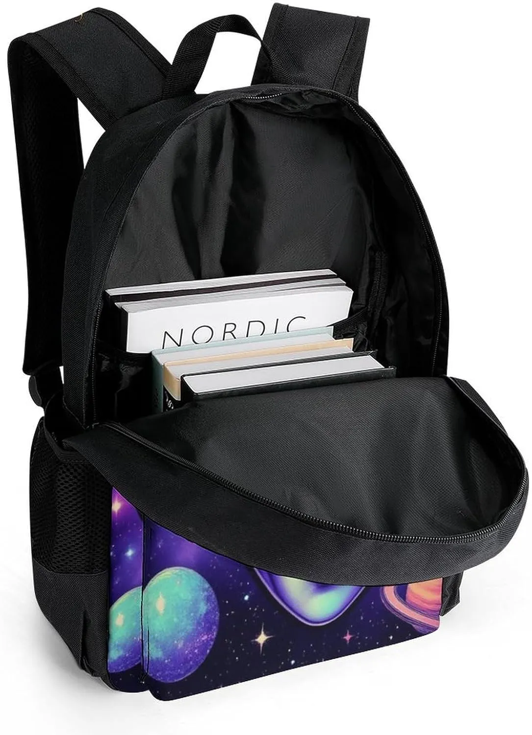 Lightweight Rucksacks for Camping Picnic Walking Cycling - Large Capacity Multipurpose Anti-Theft Carry On Bag, Alien And Ufo Space Universe Art Travel Hiking & Camping Rucksack