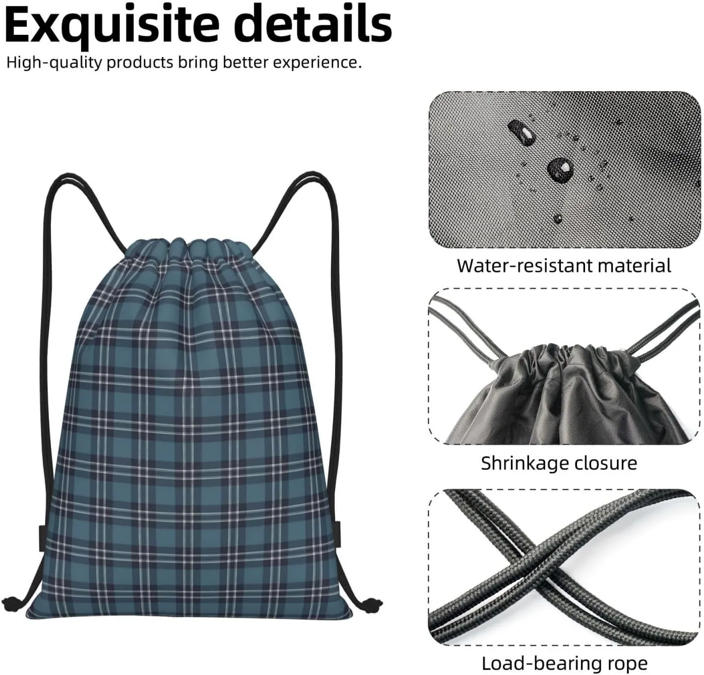 Lightweight String Bag Sack Drawstring Backpack for Sports Yoga Gym