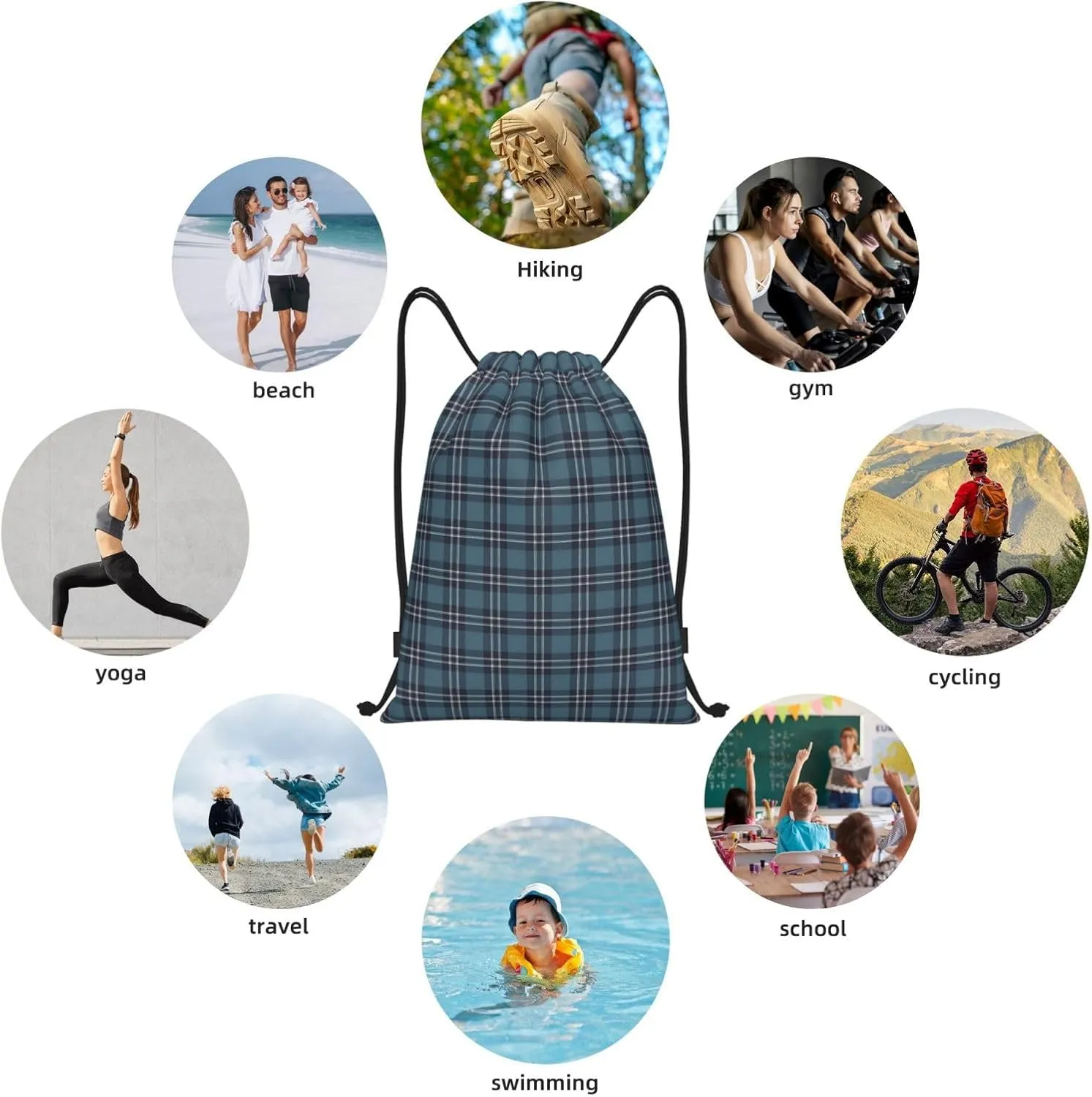 Lightweight String Bag Sack Drawstring Backpack for Sports Yoga Gym