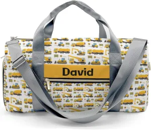 Little Construction Vehicles Dump Truck Personalized Kids Duffel Swim Bag for Boys,Customized Swim Duffle Bag for Boys Man Kids Gifts