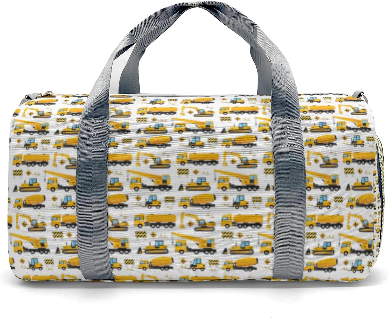 Little Construction Vehicles Dump Truck Personalized Kids Duffel Swim Bag for Boys,Customized Swim Duffle Bag for Boys Man Kids Gifts
