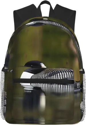 Loon Nature Bird Print Travel Backpack, Suitable For Daily Commute, Outdoor Sports And Weekend Vacation