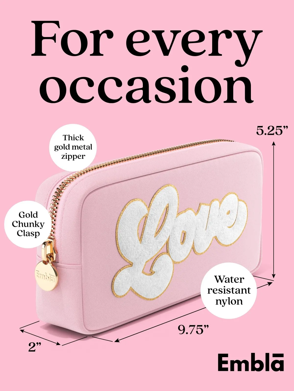 LOVE Valentine Makeup Bag Travel Cosmetics Pouch and Toiletry Bag, Nylon Zipper Pouch Purse, Cute Make Up Organizer Storage Tote for Women Girls, Travel Skincare Case, Small Makeup Bags, Flamingo