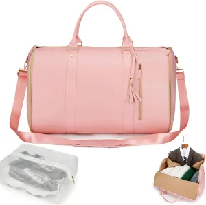 Luux Travel Bag, Luux Travel Bags for Women, Luux Bags, Luux Bags Travel Duffel Bag, Convertible Carry On Garment Bag with Shoe Pouch (Pink)