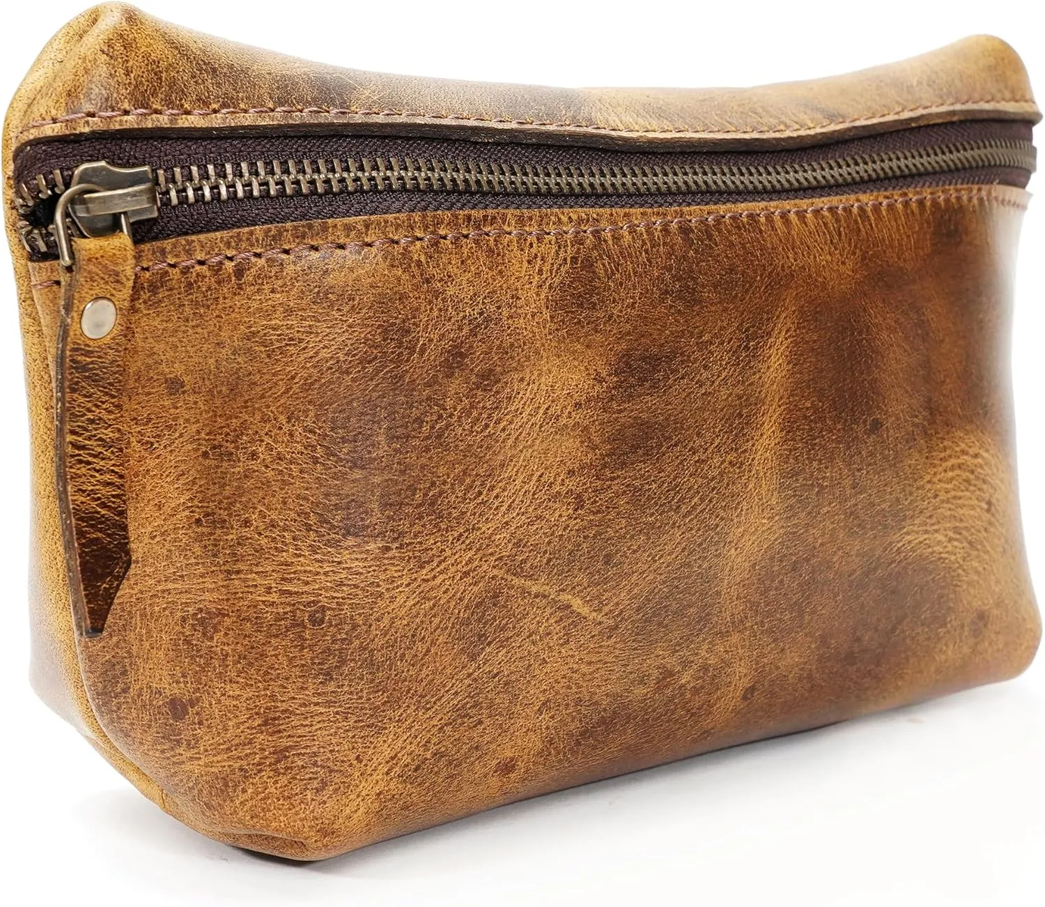 LUXEORIA Genuine Leather Toiletry Bags for Men and Women, Handmade Premium Leather Dopp Kit and Shaving Bag, Cosmetic Bag for Womens and Mens, Travel Essentials & Organizers