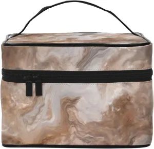 Marble stone old colored rough Print Travel Cosmetic Bag Tote Makeup, Large Capacity Toiletry Pouch With Handle Zipper for Women Men