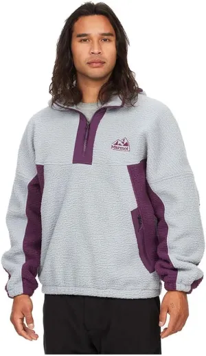 MARMOT Men's Super Aros Fleece Hoody Jacket, Sleet/Purple Fig, Large