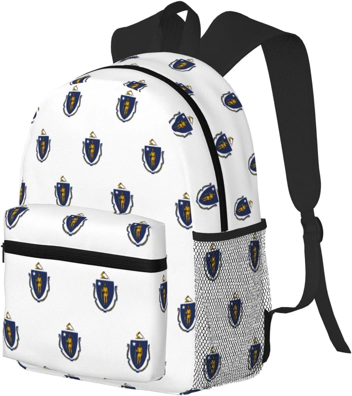 Massachusetts State Flag Fashion Backpack,Casual Daypack Backpacks For Men Women, Laptop Bag Travel Hiking Camping