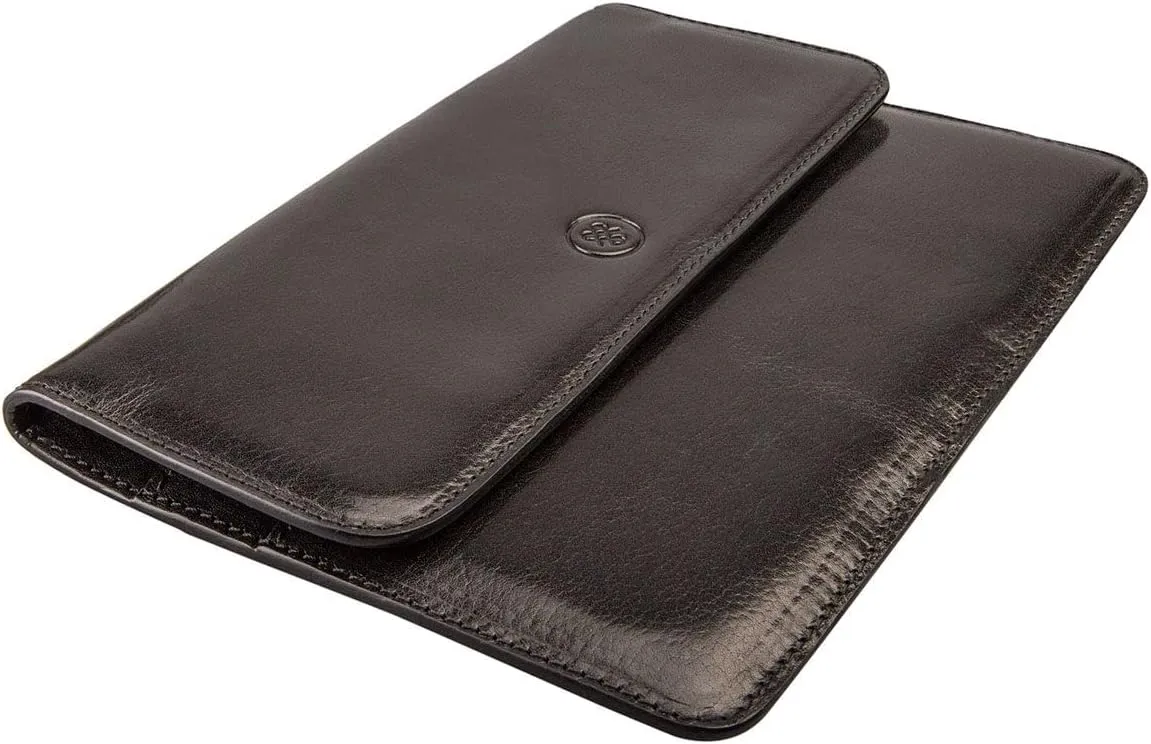 Maxwell Scott - Luxury Italian Leather Travel Wallet Holder for 4 Passports - Made from Italian Hides -The Torrino Black