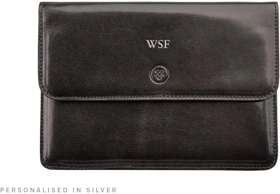 Maxwell Scott - Luxury Italian Leather Travel Wallet Holder for 4 Passports - Made from Italian Hides -The Torrino Black