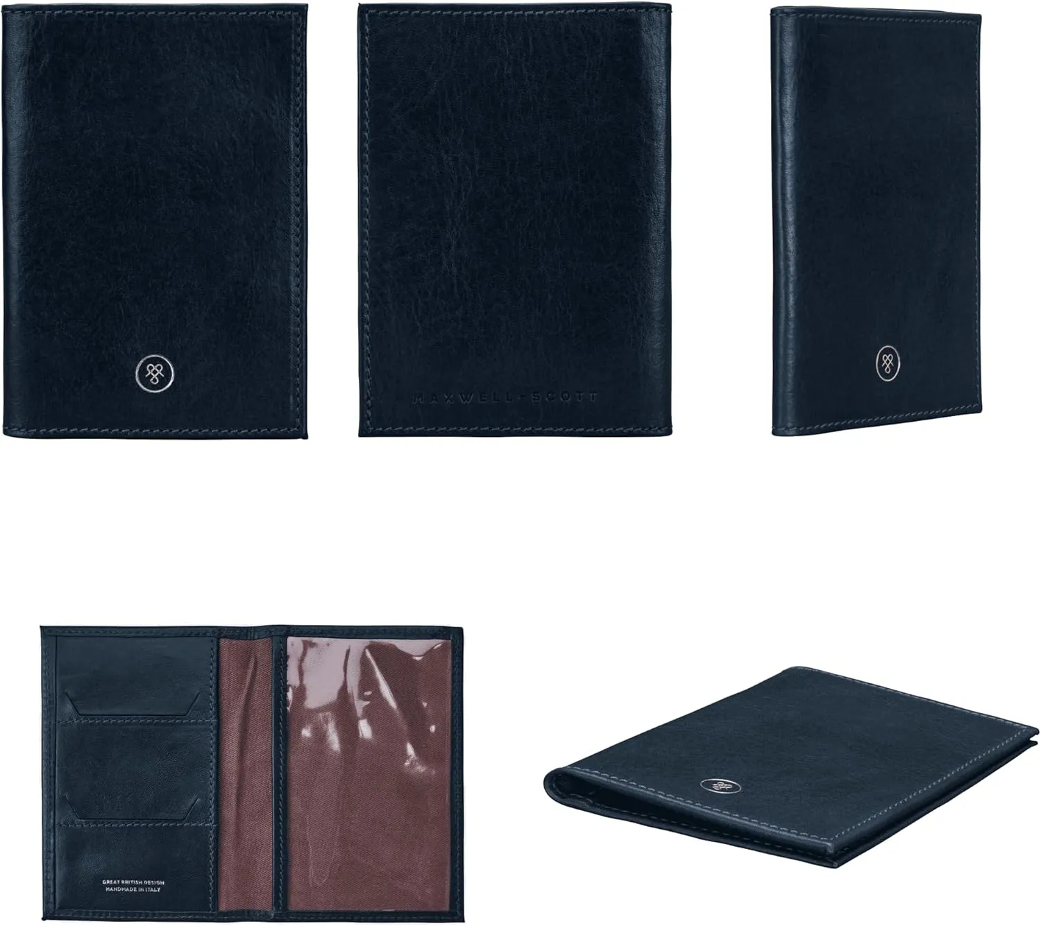Maxwell Scott - Luxury Leather Passport Holder Cover for Luxury Travel - Handmade from Italian Full Grain Hides - The Prato